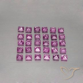 Gemas de zafiro rosa natural de 3,47 ct, cuadrado, VVS-VS