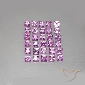 Gemas de Zafiro Rosado claro natural de 2.48 ct, Cuadrado, VVS-VS