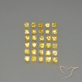 Gemas de zafiro amarillo natural de 3,51 ct, cuadrado, VVS-VS