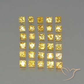Gemas de zafiro amarillo natural de 3,51 ct, cuadrado, VVS-VS