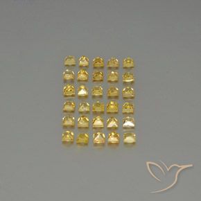 Gemas de zafiro amarillo natural de 3,51 ct, cuadrado, VVS-VS