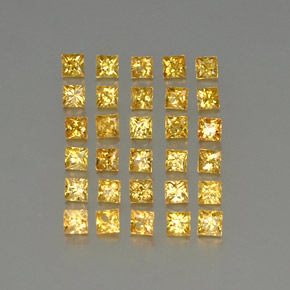 Gemas de zafiro oro natural de  ct, cuadrado, VVS-VS