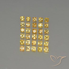 Gemas de zafiro amarillo natural de 3,11 ct, cuadrado, VVS-VS