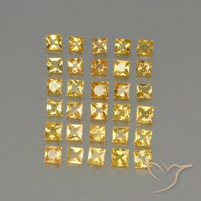 Gemas de zafiro amarillo natural de 3,11 ct, cuadrado, VVS-VS