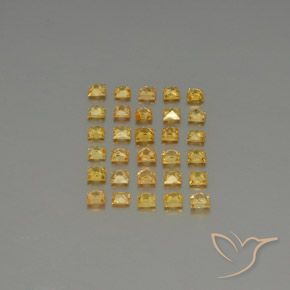 Gemas de zafiro amarillo natural de 3,11 ct, cuadrado, VVS-VS