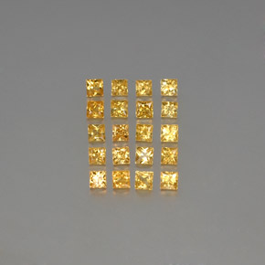 Gemas de zafiro amarillo natural de  ct, cuadrado, VVS-VS