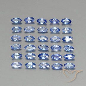 Gemas de Zafiro Azul oscuro medio natural de 2.86 ct, Marquesa, VVS-VS
