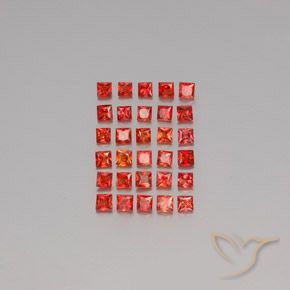 Gemas de zafiro naranja natural de 2,84 ct, cuadrado, VVS-VS