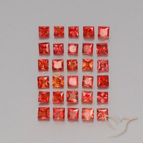 Gemas de zafiro naranja natural de 2,84 ct, cuadrado, VVS-VS