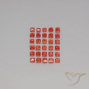 Gemas de zafiro naranja natural de 2,84 ct, cuadrado, VVS-VS