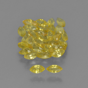 Gemas de zafiro amarillo natural de 3,34 ct, marquesa, VVS-VS