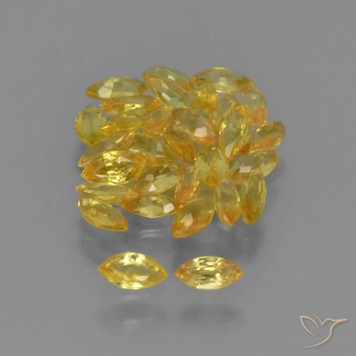 Gemas de Zafiro Amarillo natural de 2.83 ct, Marquesa, VVS-VS