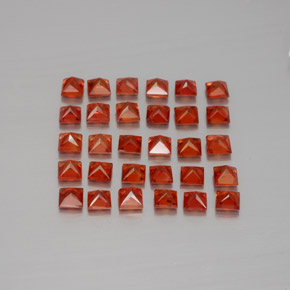 Gemas de zafiro naranja natural de  ct, cuadrado, VVS-VS