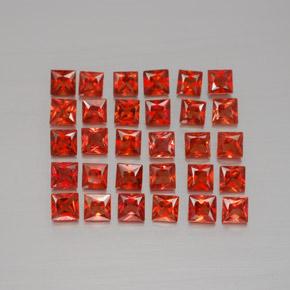 Gemas de zafiro naranja natural de 3,22 ct, cuadrado, VVS-VS