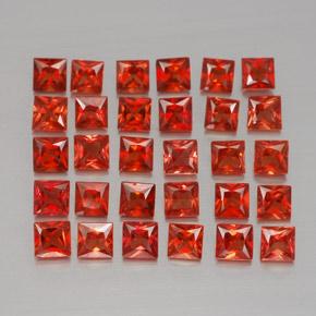 Gemas de zafiro naranja natural de 3,22 ct, cuadrado, VVS-VS