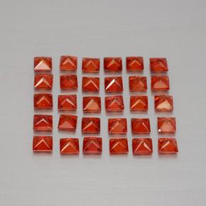 Gemas de zafiro naranja natural de 3,22 ct, cuadrado, VVS-VS