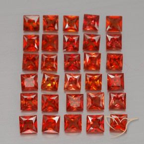 Gemas de zafiro naranja natural de 3,67 ct, cuadrado, VVS-VS