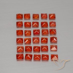 Gemas de zafiro naranja natural de 3,67 ct, cuadrado, VVS-VS