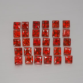 Gemas de zafiro naranja natural de  ct, cuadrado, VVS-VS