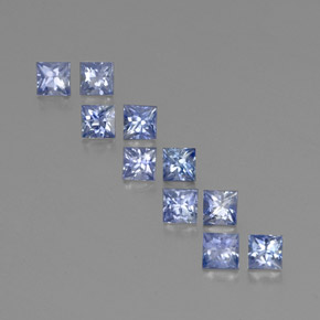 Gemas de zafiro azul natural de 2,44 ct, cuadrado, VVS-VS