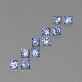 Gemas de zafiro azul natural de 2,44 ct, cuadrado, VVS-VS