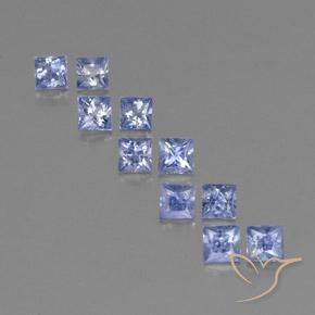 Gemas de zafiro azul natural de 2,51 ct, cuadrado, VVS-VS