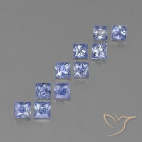 Gemas de zafiro azul natural de 2,51 ct, cuadrado, VVS-VS
