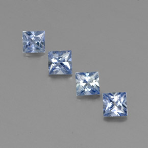 Gemas de zafiro azul natural de  ct, cuadrado, VS