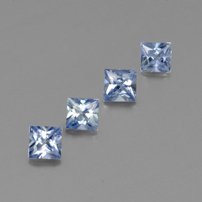 Gemas de zafiro azul natural de  ct, cuadrado, VS