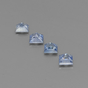 Gemas de zafiro azul natural de  ct, cuadrado, VS