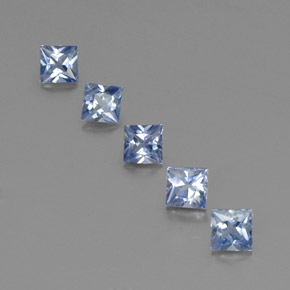 Gemas de zafiro azul natural de  ct, cuadrado, VVS-VS