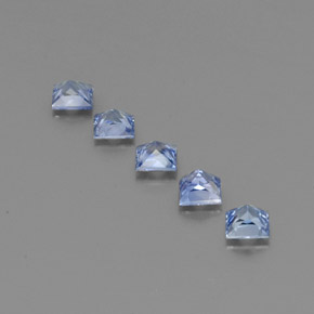 Gemas de zafiro azul natural de  ct, cuadrado, VVS-VS