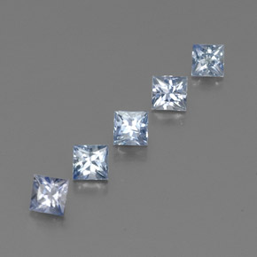 Gemas de zafiro azul natural de  ct, cuadrado, VS