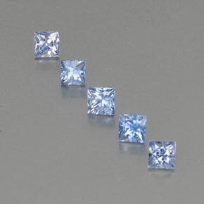 Gemas de zafiro azul natural de  ct, cuadrado, VS