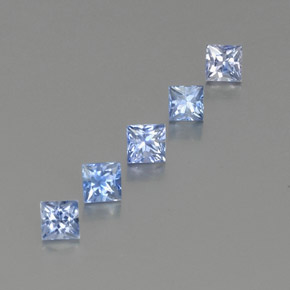 Gemas de zafiro azul natural de  ct, cuadrado, VS