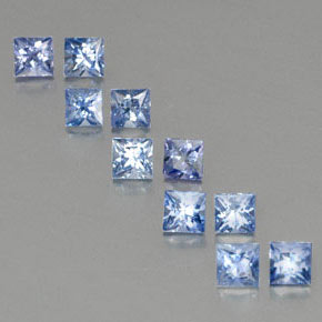 Gemas de zafiro azul natural de  ct, cuadrado, VS
