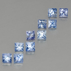 Gemas de zafiro azul natural de  ct, cuadrado, VS