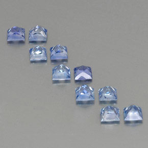 Gemas de zafiro azul natural de  ct, cuadrado, VS