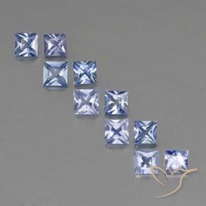 Gemas de zafiro azul natural de 2,64 ct, cuadrado, VS
