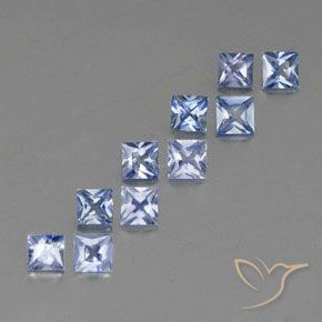 Gemas de zafiro azul natural de 2,64 ct, cuadrado, VS