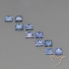 Gemas de zafiro azul natural de 2,64 ct, cuadrado, VS