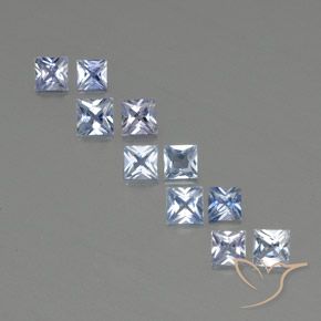 Gemas de zafiro azul natural de 2,16 ct, cuadrado, VVS-VS