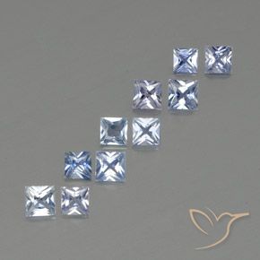 Gemas de zafiro azul natural de 2,16 ct, cuadrado, VVS-VS