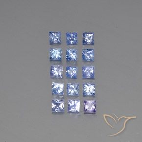Gemas de zafiro azul natural de 3,56 ct, cuadrado, VS