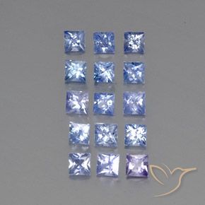 Gemas de zafiro azul natural de 3,56 ct, cuadrado, VS