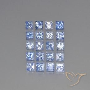 Gemas de Zafiro Azul pastel natural de 5.59 ct, Cuadrado, VS