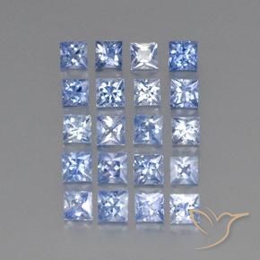 Gemas de Zafiro Azul pastel natural de 5.59 ct, Cuadrado, VS