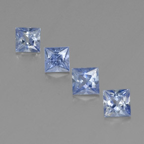 Gemas de zafiro azul natural de  ct, cuadrado, VVS-VS