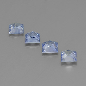 Gemas de zafiro azul natural de  ct, cuadrado, VVS-VS