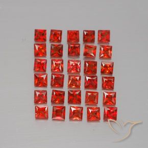 Gemas de zafiro naranja natural de 2,66 ct, cuadrado, VVS-VS